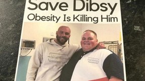 Trainer Mike Hind gave out this poster to local fast food outlets to stop them from feeding his client, Dibsy.