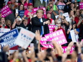 U.S. President Donald Trump during a campaign rally at the Bojangles Coliseum on Oct. 26, 2018, in Charlotte, North Carolina. (Sean Rayford/Getty Images)