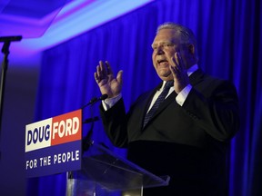Ontario Premier Doug Ford held his 100 days in power rally at the Woodbine Banquet and Convention hall on October 9, 2018. Jack Boland/Toronto Sun