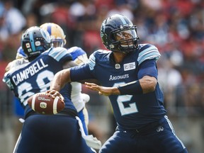 Argonauts quarterback James Franklin will get the start against the Hamilton Tiger-Cats on Friday. (Mark Blinch/The Canadian Press)