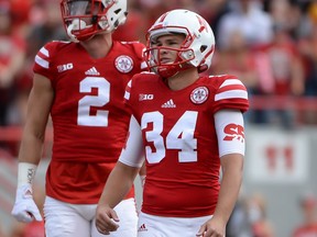 Placekicker Drew Brown, watching one of his efforts sail through the ugprights for the Nebraska Cornhuskers, was signed by the Argos a week ago and could team up with Zack Medeiros for Toronto’s next game in Vancouver.  Getty images