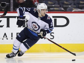Nikolaj Ehlers of the Jets has gone from 30-goal scorer to fourth-liner to start the new season. (Photo by Patrick Smith/Getty Images)