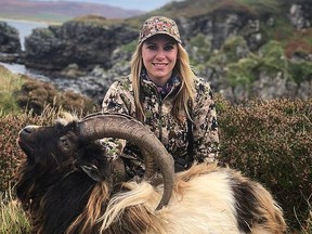 Freshly killed wild animals make professional hunter Larysa Switlyk smile.
