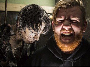 Fernando Martino the creator of the haunted house inside with one of the many props. Martino Manor haunted house in Etobicoke Tuesday October 2, 2018. Craig Robertson/Toronto Sun/Postmedia Network