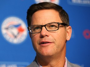 Blue Jays GM Ross Atkins speaks to media during the season ending availability at the Rogers Centre on Tuesday. Dave Abel/Toronto Sun