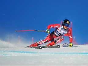 Jeff Read competes in a Nor-Am Cup Super-G at Lake Louise in December 2017. (Alpine Canada / Malcolm Carmichael)