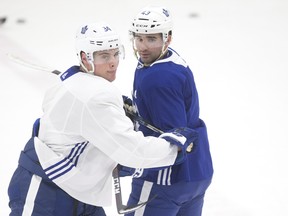 Maple Leafs' Auston Matthews (left) and Nazem Kadri are among a deep and skilled group of forwards heading into the new campaign. (THE CANADIAN PRESS/FILES)