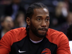 Kawhi Leonard will play his first competitive game of basketball since Jan. 5 when the Raptors host the Cavaliers on Wedneday night. (Vaughn Ridley/Getty Images)