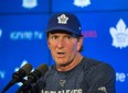 Toronto Maple Leafs head coach Mike Babcock addresses media following a Leafs game day skate at the Scotiabank Arena in Toronto on Monday Oct. 29, 2018. Ernest Doroszuk/Toronto Sun