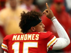 Chiefs rookie sensation Patrick Mahomes goes up against Tom Brady and the Patriots in Week 6 action. GETTY IMAGES