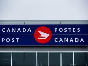 The Canada Post logo is seen on the outside the company's Pacific Processing Centre, in Richmond, B.C., on June 1, 2017.