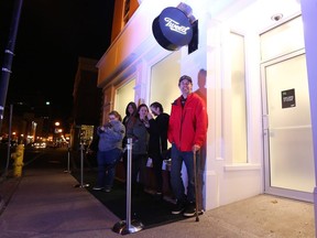 Ian Power is first in line at the Tweed store on Water Street in St. John's N.L. on Tuesday, October 16, 2018. He hopes to make history and buy the first legal cannabis for recreational use in Canada after midnight.