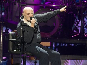 Phil Collins performs in concert during his "Not Dead Yet Tour" at The Wells Fargo Center on Monday, Oct. 8, 2018, in Philadelphia. (Owen Sweeney/Invision/AP)