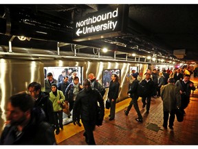 File photo of a bustling TTC subway platform during rush-hour. (Dave Abel/Toronto Sun)