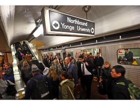 A busy subway platform takes in rush hour as TTC. (Dave Abel/Toronto Sun/Postmedia Network)