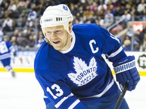 Former Toronto Maple Leaf Mats Sundin on Team Sundin against Team Sakic during the Legend Classic game at the Air Canada Centre in Toronto on November 16, 2014. Ernest Doroszuk/Toronto Sun