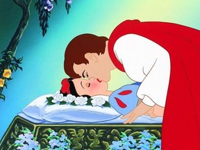 The prince kisses Snow White and wakes her.