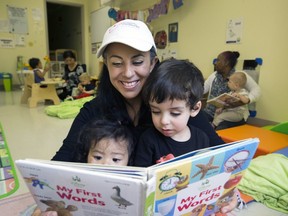 Sylvia Martignani, (with Carmelo and Timothy) at her daycare Angelic Treasures Christian Daycare.
