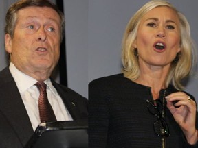Mayor John Tory and mayoral candidate Jennifer keesmaat. (Toront Sun files)
