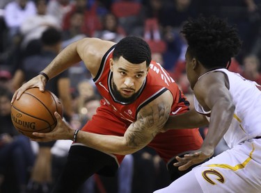 Toronto Raptors guard Fred VanVleet (23)n Toronto, Ont. on Wednesday October 17, 2018. Toronto Raptors host the Cleveland Cavaliers at the Scotiabank Arena.  (Veronica Henri/Toronto Sun/Postmedia Network)