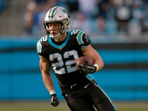 Panthers running back Christian McCaffrey had a combined 237 yards and two touchdown in a loss to the Seahawks in Week 12. This week, Carolina is in must-win mode against the Buccaneers.  Getty Images