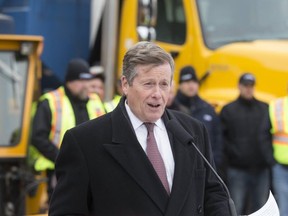 Mayor John Tory says Toronto's snow removal crews are ready to roll. (Stan Behal, Toronto Sun)