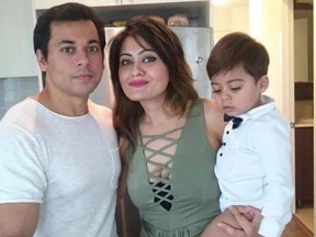 Sanket Dogra, left, Khushboo Sanket Dogra and their son have been identified by a friend as the family hit by a suspected drunk driver.
