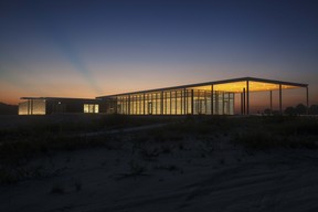 With wall-to-wall windows, the award-winning clubhouse at Streamsong Black offers a unique 19th hole experience. Below, the main lodge at Streamsong is certainly not your run-of-the-mill hotel.