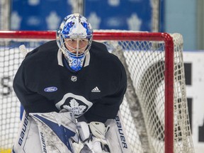 Frederik Andersen will be in goal for the Maple Leafs when they host the Boston Bruins on Monday night. (Ernest Doroszuk/Toronto Sun)