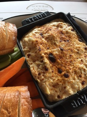 Zesty and creamy lump blue crab dip at Loch bar in Baltimore is chock full of fresh crab. (Kevin Hann)