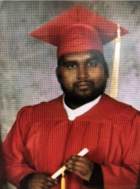 Jason Ramkishun, 23, of Brampton, was shot and crashed his vehicle on Hwy. 410 on Nov. 13, 2018.