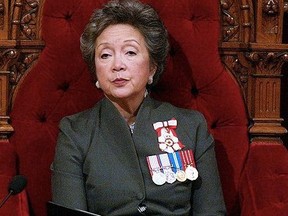 Then-Gov. Gen. Adrienne Clarkson is seen in the Senate Chamber in Ottawa during the Throne Speech of the 38th Parliament on Oct. 5, 2004.