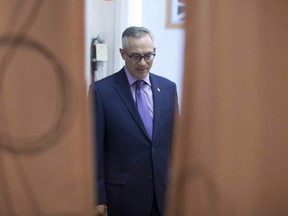 Conservative MP Tony Clement waits to be introduced to supporters at a rally in Mississauga, Ontario to announce his candidacy for the leadership of the Federal Conservative Party on Tuesday, July 12, 2016. (Chris Young/The Canadian Press)