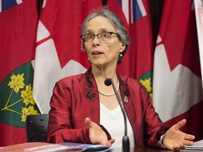 Dianne Saxe, Environmental Commissioner of Ontario releases her annual environmental protection report during a news conference at the Ontario Legislature in Toronto on Tuesday, November 13, 2018. (THE CANADIAN PRESS/Frank Gunn)