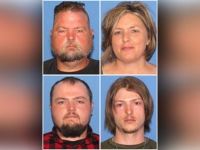 These undated images released by the Ohio Attorney General's office, show (clockwise from top left) George "Billy" Wagner III, Angela Wagner, Edward "Jake" Wagner and George Wagner IV.