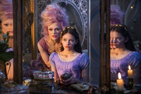 This image released by Disney shows Keira Knightley, left, and Mackenzie Foy in a scene from “The Nutcracker and the Four Realms.” (Laurie Sparham/Disney)