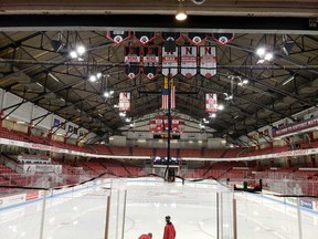 On his recent trip to Boston, Ultimate Leafs Fan Mike Wilson stopped by Matthews Arena, the original home of the Bruins, which was built in 1910 and is situated on the campus of Northeastern University.(Mike Wilson/Photo)