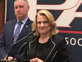 Ontario Community Safety Minister Sylvia Jones speaks to media on Tuesday, Nov. 13, 2018. (Antonella Artuso/Toronto Sun)