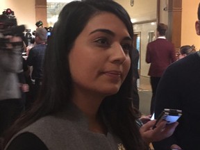 NDP MPP Sara Singh speaks to reporters at Queen’s Park on Tuesday, Nov. 13, 2018. (Antonella Artuso/Toronto Sun)