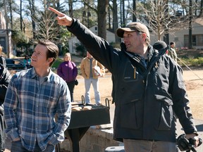 Mark Wahlberg and director Sean Anders on the set of Instant Family. (Paramount Pictures)
