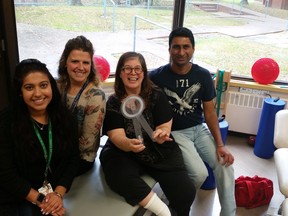 West Park rehab therapists helping Rita DeMontis get her groove back: Sunny Uppal (L), Alexandra Broniek and Harrold Moniz