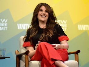 Contributing editor at Vanity Fair, Monica Lewinsky speaks onstage at Day 1 of the Vanity Fair New Establishment Summit in Beverly Hills, Calif., on Oct. 9, 2018.