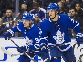 Maple Leafs winger William Nylander (right) and Auston Matthews. (Ernest Doroszuk/Toronto Sun)