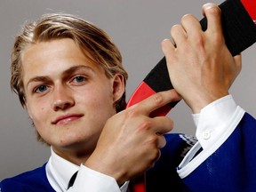 PHILADELPHIA, PA - JUNE 27:  Eighth pick William Nylander of the Toronto Maple Leafs poses for a portrait during the 2014 NHL Draft at the Wells Fargo Center on June 27, 2014 in Philadelphia, Pennsylvania.  (Photo by Jeff Zelevansky/Getty Images)