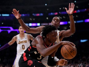 The Raptors' OG Anunoby  is averaging 24 minutes a game this season. (Harry How/Getty Images)