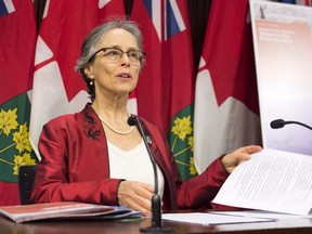 Dianne Saxe, Environmental Commissioner of Ontario, releases her annual environmental protection report during a news conference at the Ontario legislature in Toronto on Tuesday, November 13, 2018. THE CANADIAN PRESS/Frank Gunn