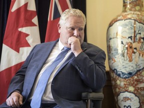 Ontario Premier Doug Ford is pictured in his office on Tuesday October 30, 2018. THE CANADIAN PRESS/Chris Young