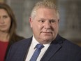 Ontario Premier Doug Ford speaks to media  at Queen's Park, in Toronto on Nov. 19, 2018. THE CANADIAN PRESS/Chris Young