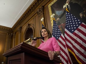 Nancy Pelosi holds a news conference following the 2018 midterm elections at the Capitol Building on Nov. 7, 2018 in Washington, D.C.