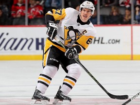 Penguins captain Sidney Crosby is out with an upper-body injury.